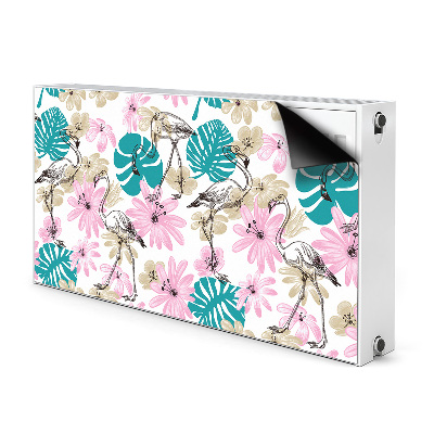 Magnetic radiator cover Painted flamingos