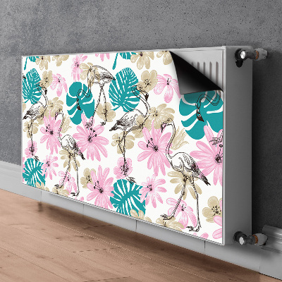 Magnetic radiator cover Painted flamingos