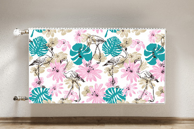 Magnetic radiator cover Painted flamingos