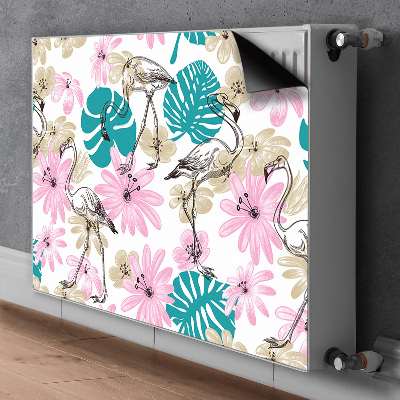 Magnetic radiator cover Painted flamingos