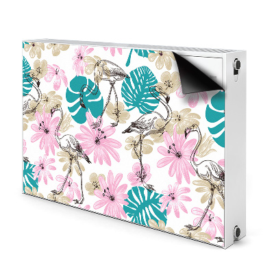 Magnetic radiator cover Painted flamingos