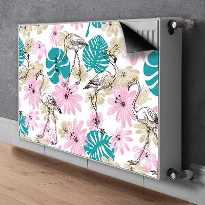 Magnetic radiator cover Painted flamingos