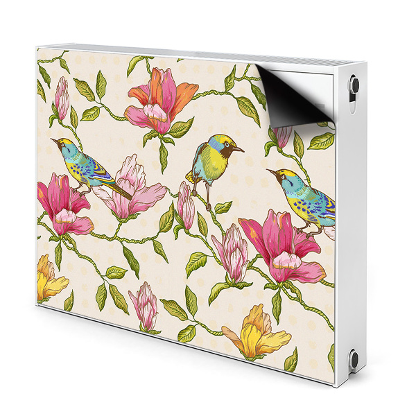 Printed radiator mat Flowers and birds