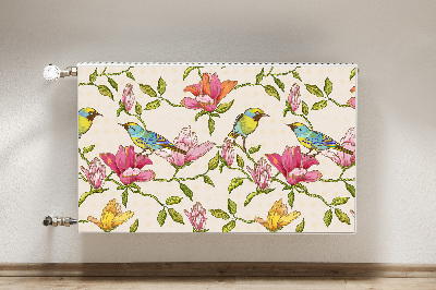 Printed radiator mat Flowers and birds