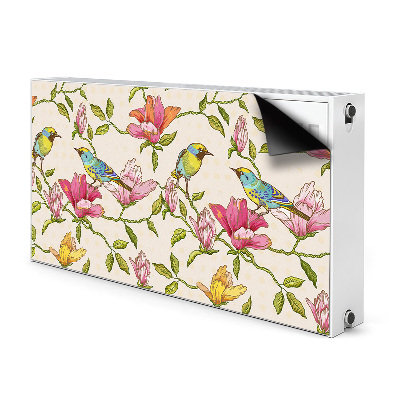 Printed radiator mat Flowers and birds