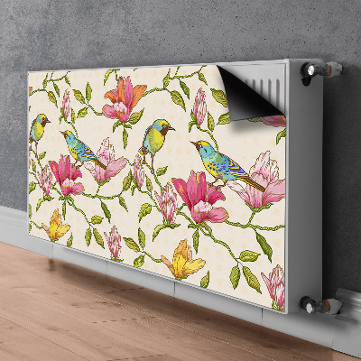 Printed radiator mat Flowers and birds