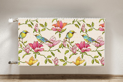 Printed radiator mat Flowers and birds