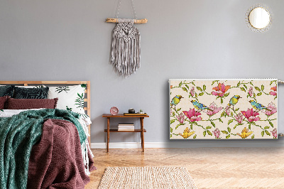 Printed radiator mat Flowers and birds