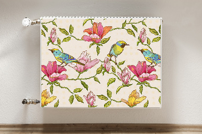 Printed radiator mat Flowers and birds