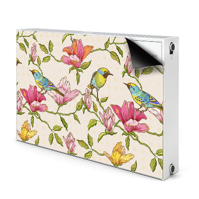 Printed radiator mat Flowers and birds