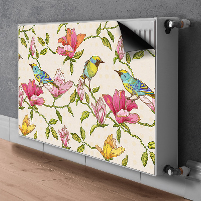 Printed radiator mat Flowers and birds