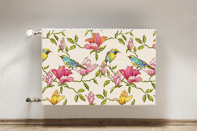 Printed radiator mat Flowers and birds