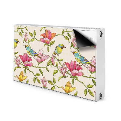 Printed radiator mat Flowers and birds