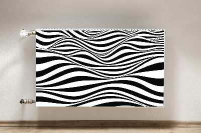 Radiator cover Black and white waves