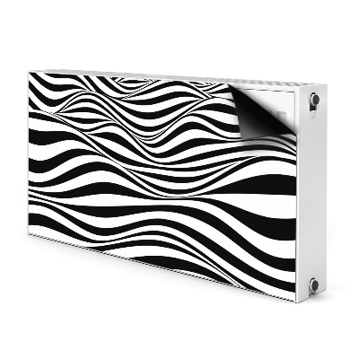 Radiator cover Black and white waves