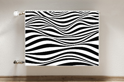 Radiator cover Black and white waves