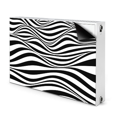 Radiator cover Black and white waves