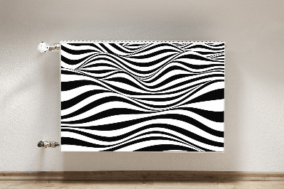 Radiator cover Black and white waves