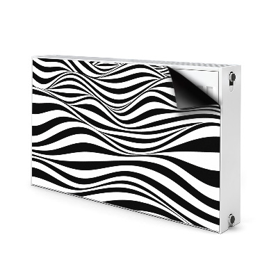 Radiator cover Black and white waves