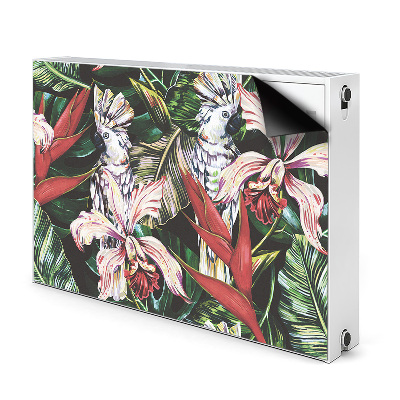 Decorative radiator mat Parrot in the tropics