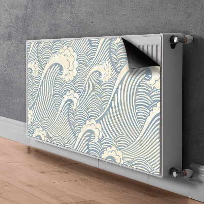 Magnetic radiator mat Ocean waves