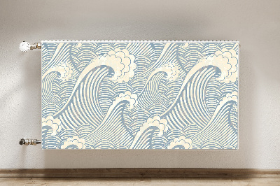 Magnetic radiator mat Ocean waves