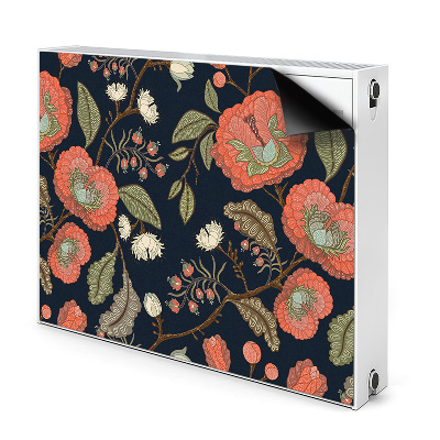 Magnetic radiator mat Retro flowers