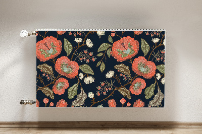 Magnetic radiator mat Retro flowers