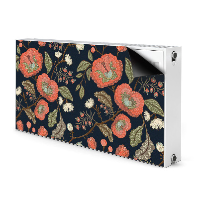 Magnetic radiator mat Retro flowers