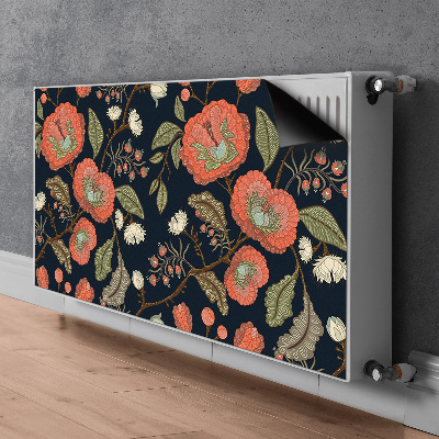 Magnetic radiator mat Retro flowers