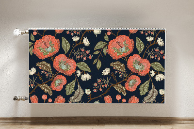 Magnetic radiator mat Retro flowers