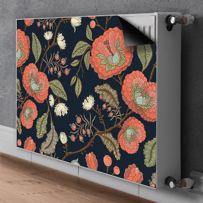 Magnetic radiator mat Retro flowers