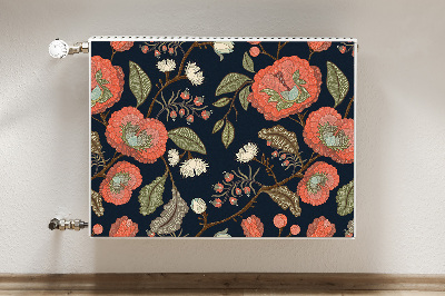 Magnetic radiator mat Retro flowers