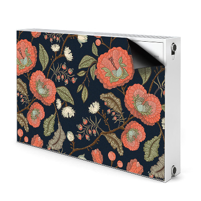 Magnetic radiator mat Retro flowers