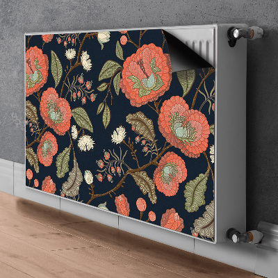 Magnetic radiator mat Retro flowers