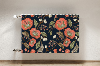 Magnetic radiator mat Retro flowers