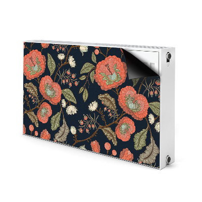 Magnetic radiator mat Retro flowers