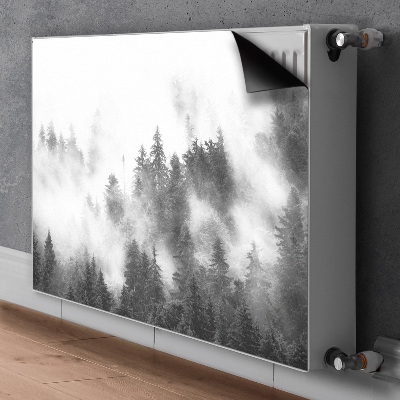 Magnetic radiator cover Foggy forest