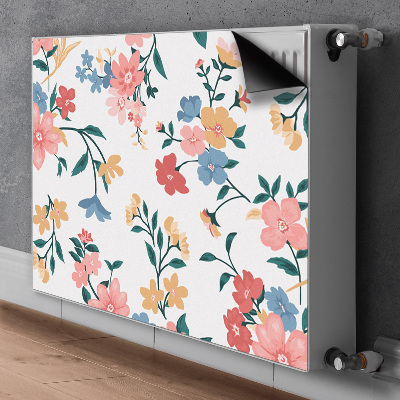 Decorative radiator cover Colorful flowers