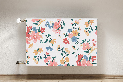 Decorative radiator cover Colorful flowers