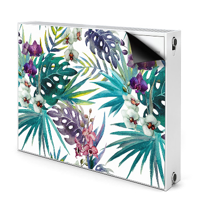 Decorative radiator cover Tropical leaves