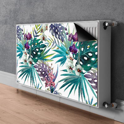 Decorative radiator cover Tropical leaves