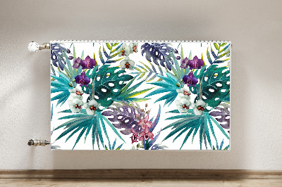 Decorative radiator cover Tropical leaves