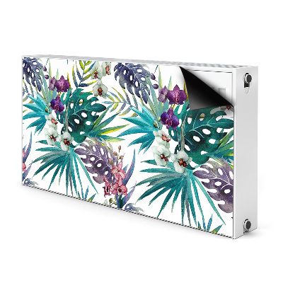 Decorative radiator cover Tropical leaves