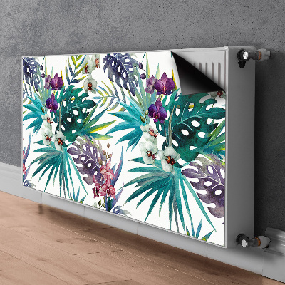 Decorative radiator cover Tropical leaves