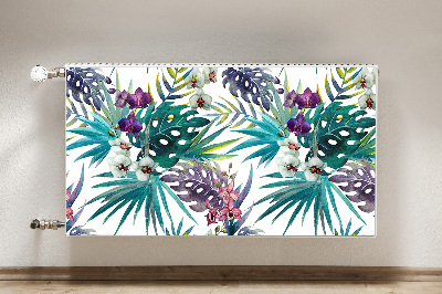 Decorative radiator cover Tropical leaves