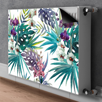 Decorative radiator cover Tropical leaves