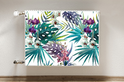 Decorative radiator cover Tropical leaves