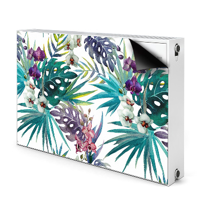 Decorative radiator cover Tropical leaves