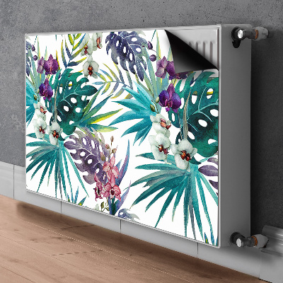 Decorative radiator cover Tropical leaves